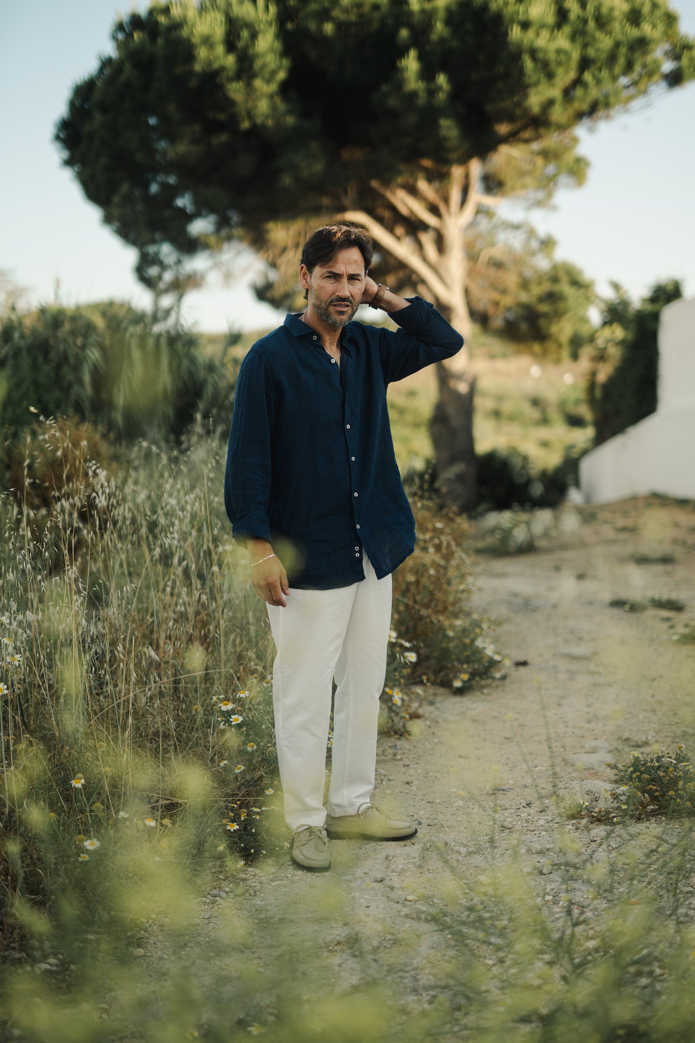CAMISA LINO MARINO