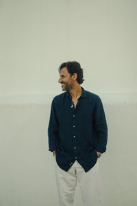 CAMISA LINO MARINO