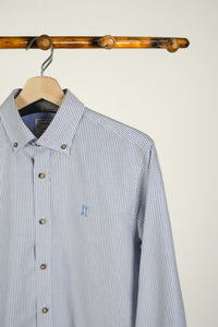 CAMISA OXFORD RAYAS AZUL