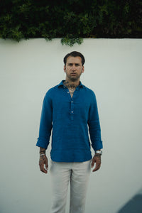 POLERA LINO AZUL