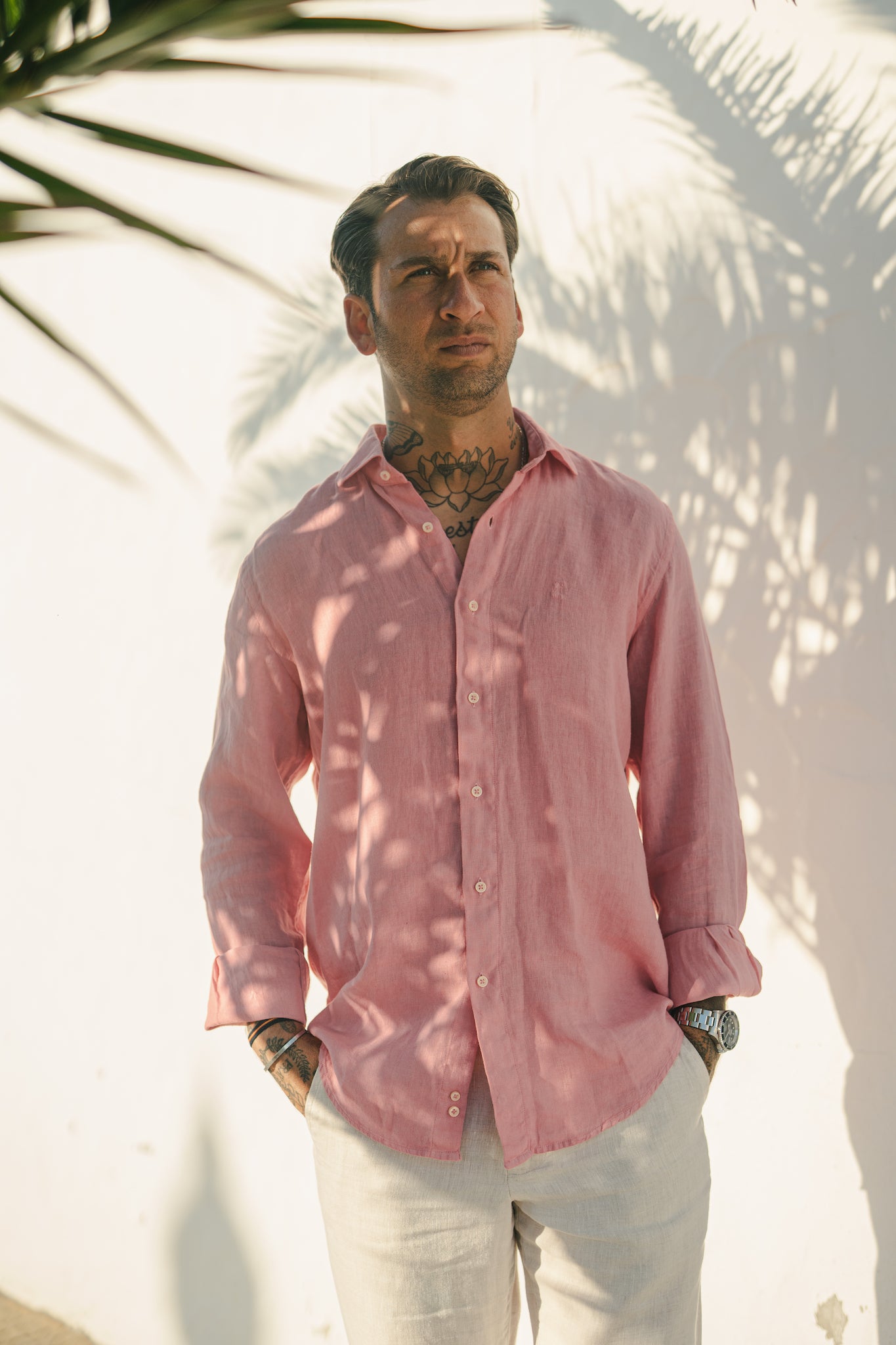 CAMISA LINO ROSA