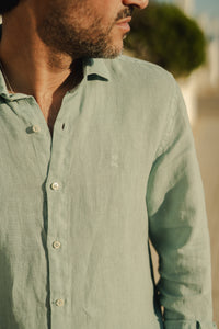 CAMISA LINO AQUA